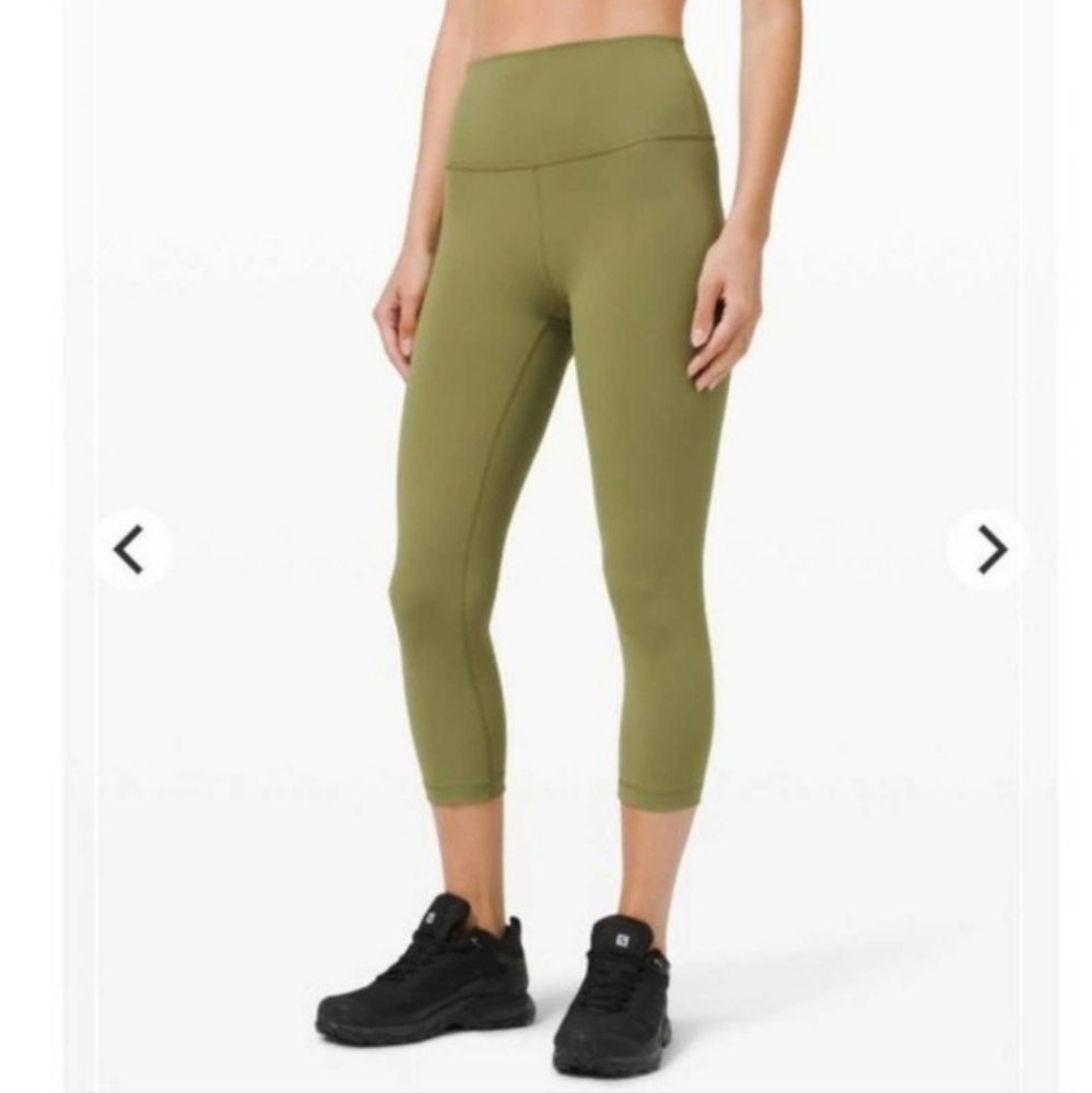 Lululemon Wunder Train High-Rise Crop‎ 21" in Bronze Green
